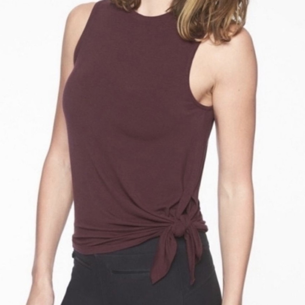 Athleta Burgundy Tank Top with Side Knot